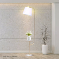 Sarantino Marble & Metal End Table Top Floor Lamp Kings Warehouse 