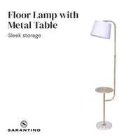 Sarantino Marble & Metal End Table Top Floor Lamp Kings Warehouse 