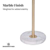 Sarantino Marble & Metal End Table Top Floor Lamp Kings Warehouse 