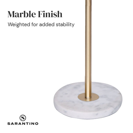Sarantino Marble & Metal End Table Top Floor Lamp Kings Warehouse 