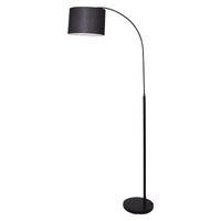 Sarantino Metal Arc Arm Floor Lamp Shade Black Kings Warehouse 