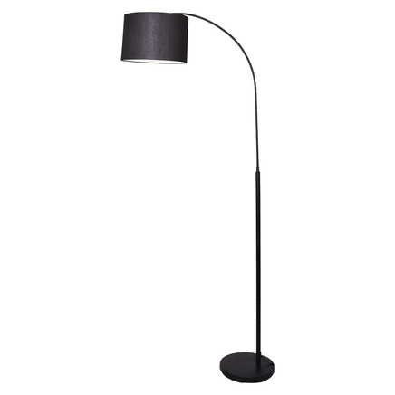 Sarantino Metal Arc Arm Floor Lamp Shade Black Kings Warehouse 
