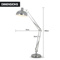 Sarantino Metal Architect Floor Lamp Shade Adjustable Height - Chrome Kings Warehouse 