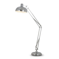 Sarantino Metal Architect Floor Lamp Shade Adjustable Height - Chrome Kings Warehouse 