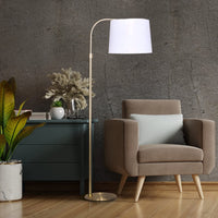 Sarantino Metal Floor Lamp Brass Finish Adjustable Height Kings Warehouse 