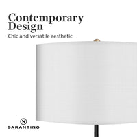 Sarantino Metal Floor Lamp Brushed Brass Finish with White Shade Kings Warehouse 