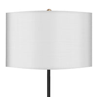 Sarantino Metal Floor Lamp Brushed Brass Finish with White Shade Kings Warehouse 