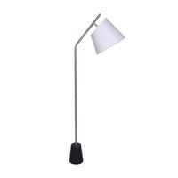 Sarantino Metal Floor Lamp Nickel Finish with Black Marble Base Kings Warehouse 