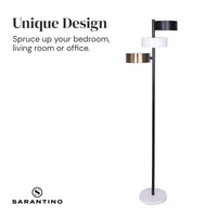 Sarantino Metal Floor Lamp with 3 Swirl Shades Kings Warehouse 