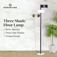 Sarantino Metal Floor Lamp with 3 Swirl Shades Kings Warehouse 