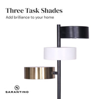 Sarantino Metal Floor Lamp with 3 Swirl Shades Kings Warehouse 