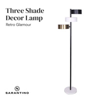 Sarantino Metal Floor Lamp with 3 Swirl Shades Kings Warehouse 