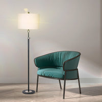 Sarantino Metal Floor Lamp with Cream Drum Shade Kings Warehouse 