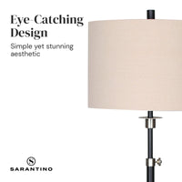 Sarantino Metal Floor Lamp with Cream Drum Shade Kings Warehouse 