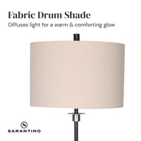 Sarantino Metal Floor Lamp with Cream Drum Shade Kings Warehouse 