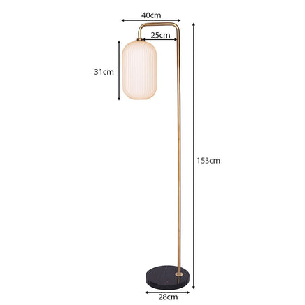 Sarantino Metal Floor Lamp With Opal Glass Shade Kings Warehouse 