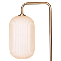 Sarantino Metal Floor Lamp With Opal Glass Shade Kings Warehouse 