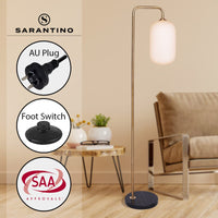 Sarantino Metal Floor Lamp With Opal Glass Shade Kings Warehouse 