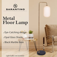 Sarantino Metal Floor Lamp With Opal Glass Shade Kings Warehouse 