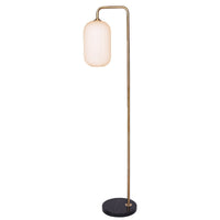 Sarantino Metal Floor Lamp With Opal Glass Shade Kings Warehouse 