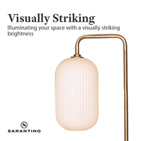 Sarantino Metal Floor Lamp With Opal Glass Shade Kings Warehouse 