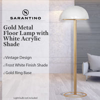 Sarantino Metal Floor Lamp with White Acrylic Shade by Sarantino Kings Warehouse 