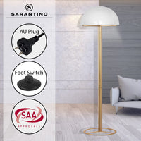 Sarantino Metal Floor Lamp with White Acrylic Shade by Sarantino Kings Warehouse 