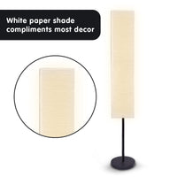 Sarantino Metal Floor Lamp with White Paper Wrinkle Shade Light Stand Kings Warehouse 