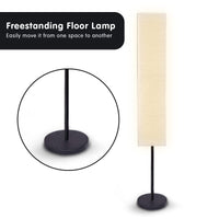 Sarantino Metal Floor Lamp with White Paper Wrinkle Shade Light Stand Kings Warehouse 