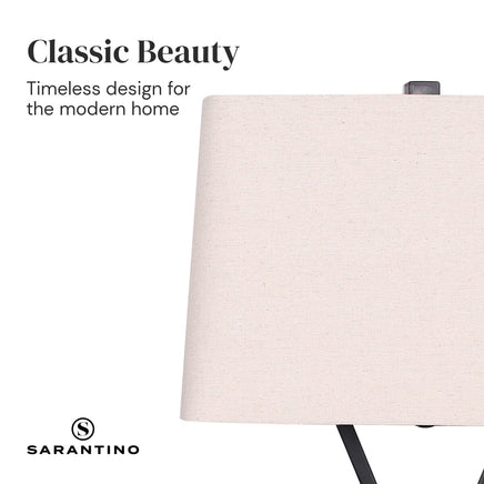 Sarantino Metal Table Lamp Pair Rectangular Shade X Stand Kings Warehouse 
