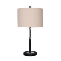 Sarantino Metal Table Lamp with Linen Drum Shade Kings Warehouse 