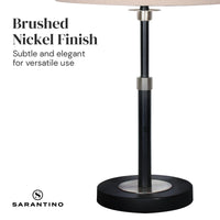 Sarantino Metal Table Lamp with Linen Drum Shade Kings Warehouse 