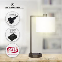 Sarantino Metal Task Lamp with USB Charging Port Bronze Finish Kings Warehouse 