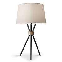 Sarantino Metal Tripod Table Lamp with Antique Brass Accent Kings Warehouse 