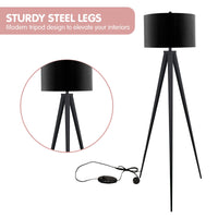 Sarantino Minimalist Modern Tripod Floor Lamp Black Kings Warehouse 