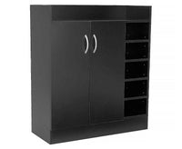 Sarantino New 21 Pairs Shoe Cabinet Rack Storage Organiser Shelf 2 Doors Cupboard Black Kings Warehouse 