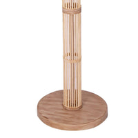 Sarantino Rattan Floor Lamp With Ghost-White Linen Shade Furniture Kings Warehouse 