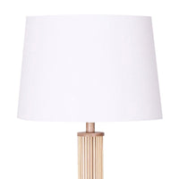 Sarantino Rattan Floor Lamp With Ghost-White Linen Shade Furniture Kings Warehouse 