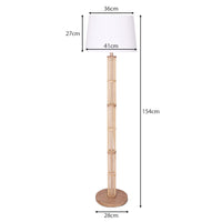 Sarantino Rattan Floor Lamp With Ghost-White Linen Shade Furniture Kings Warehouse 