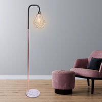 Sarantino Rose Gold Floor Lamp with Geometric Shade Kings Warehouse 