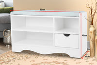 Sarantino Shoe Rack Cabinet Organiser Grey Cushion Stool Bench - 80 X 30 X 45 - White Kings Warehouse 