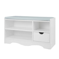 Sarantino Shoe Rack Cabinet Organiser Grey Cushion Stool Bench - 80 X 30 X 45 - White Kings Warehouse 