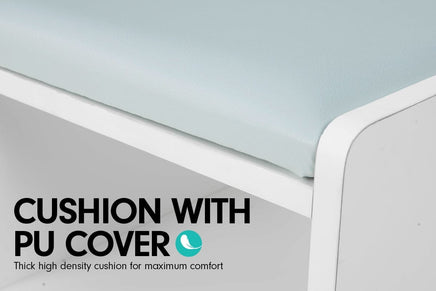Sarantino Shoe Rack Cabinet Organiser Grey Cushion Stool Bench - 80 X 30 X 45 - White Kings Warehouse 