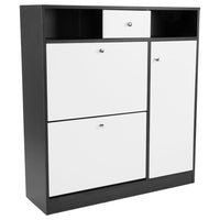 Sarantino Shoe Rack Cabinet Wooden Storage Organiser Shelf Cupboard Drawer Furniture Kings Warehouse 