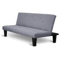 Sarantino Sofa Bed Lounge Couch Futon Furniture Seat Adjustable Suite Dark Grey Kings Warehouse 