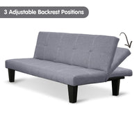 Sarantino Sofa Bed Lounge Couch Futon Furniture Seat Adjustable Suite Dark Grey Kings Warehouse 