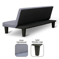 Sarantino Sofa Bed Lounge Couch Futon Furniture Seat Adjustable Suite Dark Grey Kings Warehouse 