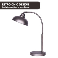 Sarantino Table Lamp Industrial Chic Adjustable Angle - Dark Grey Kings Warehouse 