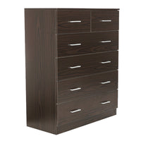 Sarantino Tallboy Dresser 6 Chest Of Drawers Cabinet 85 X 39.5 X 105 - Brown Kings Warehouse 