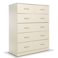 Sarantino Tallboy Dresser 6 Chest Of Drawers Cabinet 85 x 39.5 x 105cm in White Home & Garden Kings Warehouse 